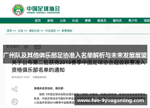 广州队及其他俱乐部足协准入名单解析与未来发展展望