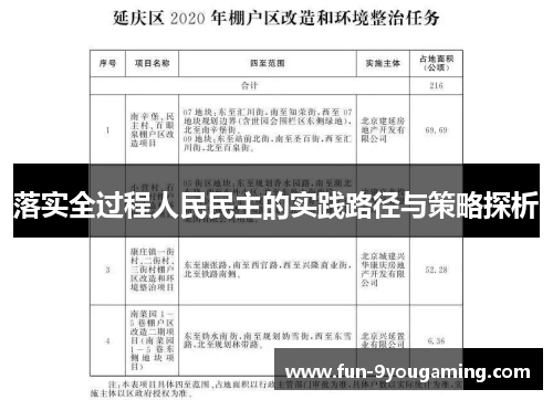 落实全过程人民民主的实践路径与策略探析
