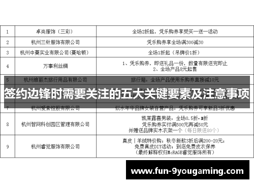 签约边锋时需要关注的五大关键要素及注意事项
