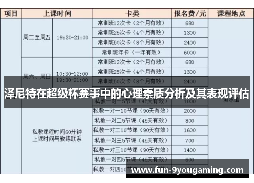 泽尼特在超级杯赛事中的心理素质分析及其表现评估